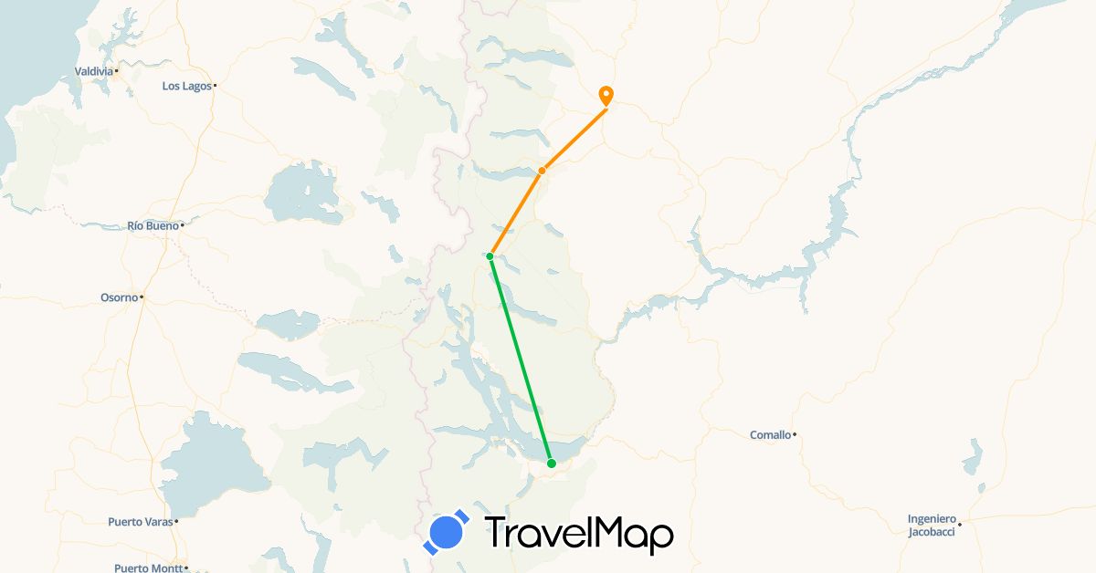 TravelMap itinerary: bus, hitchhiking in Argentina (South America)